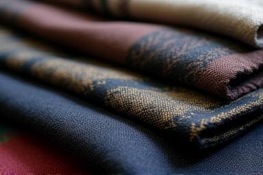 Close-up of different fabric swatches