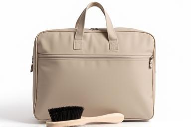 Image of garment bag and clothes brush