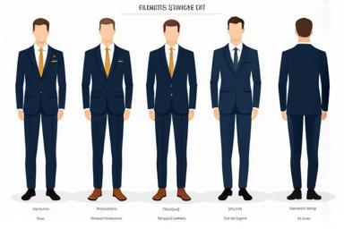 Illustration showing different suit fit types