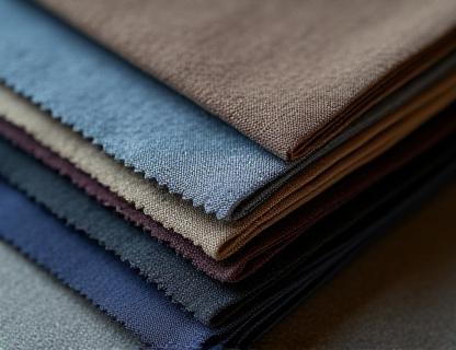 Stack of different fabric swatches